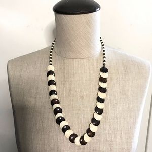 24" Brown & Cream Color Necklace NWOT